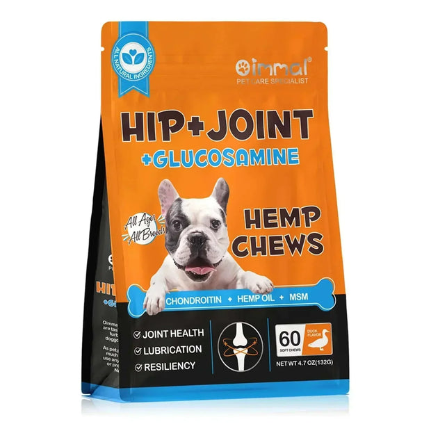 Dogs 170 joint pain relief treats with chondroitin and MSM for joint health.