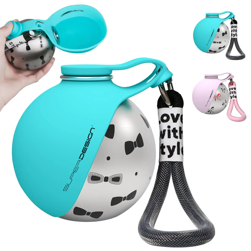 Load image into Gallery viewer, 2-in-1 Portable Dog Water Bottle for Small Dogs - Leak-Proof &amp; Compact Dog Travel Water Bottle -Stainless Steel Bottle &amp; Silicon
