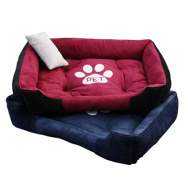 Warm Bone Pet Dogs Bed, washable and soft, for cats and puppies, cotton kennel mat with raised edges, cozy and cushioned.