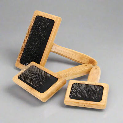 Eco-Friendly Bamboo Pet Grooming Brush for dogs and cats.