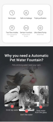 Smart Pet Water Fountain: Automatic Sensor Drinker for Cats & Dogs!