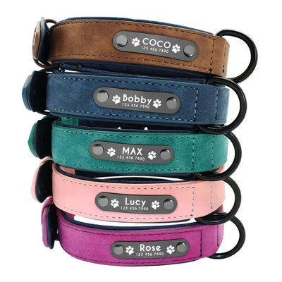 Custom Leather Dog Collars for Small Medium Large Dogs - Pitbull, Bulldog, Beagle