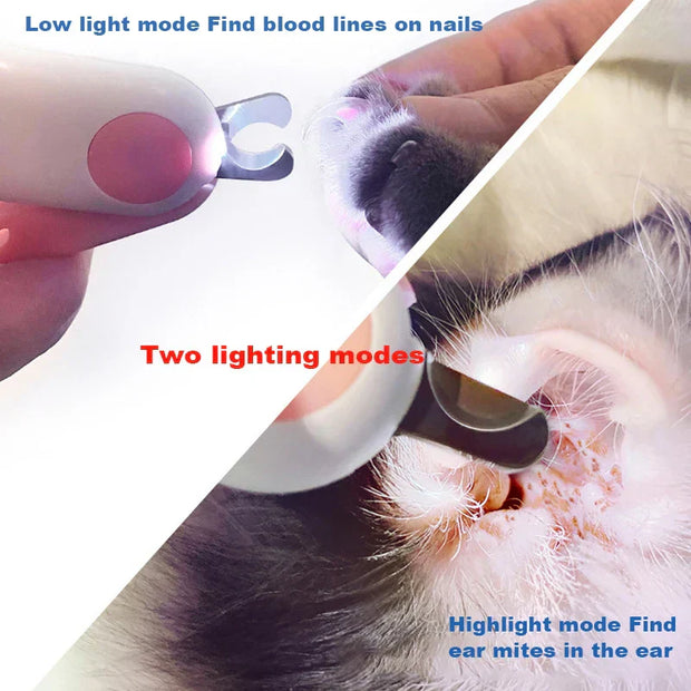 LED Pet Nail Clippers with Built-in Light for Precision and Safety