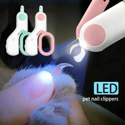 LED Pet Nail Clippers with built-in light for precise grooming of cats and small dogs.