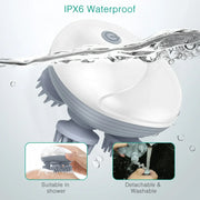 IPX6 waterproof Purrfect Paws Electric Pet Massager, suitable for shower use, detachable and washable.