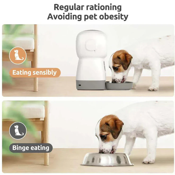 WiFi Smart 3.5L Automatic Pet Feeder with voice recorder for healthy pet feeding.