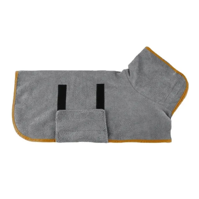 Quick-Dry Pet Bathrobe made from Microfiber for dogs and cats, absorbent and cozy design.