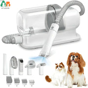 3L capacity pet hair dust cup dog brush with grooming tools and vacuum.