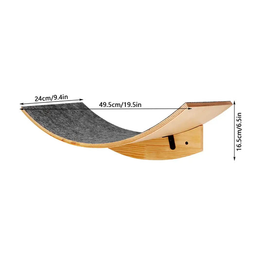 Wooden Wall-Mounted Cat Climbing Shelves & Hammock