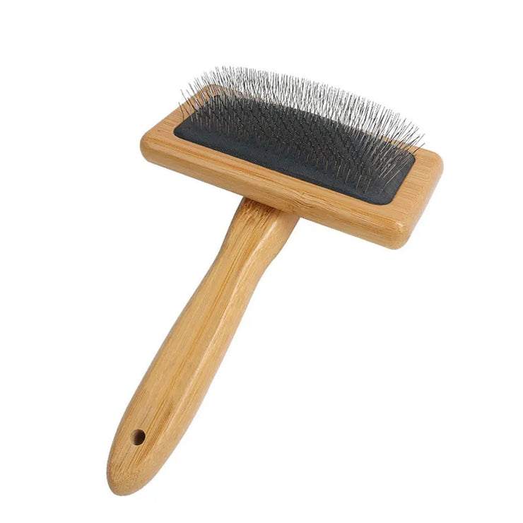 Eco-Friendly Bamboo Pet Grooming Brush for dogs and cats.