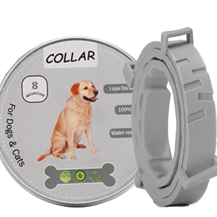 FleaGuard Retractable Pet Collar for dogs and cats, offering effective flea prevention with adjustable design and durable materials.