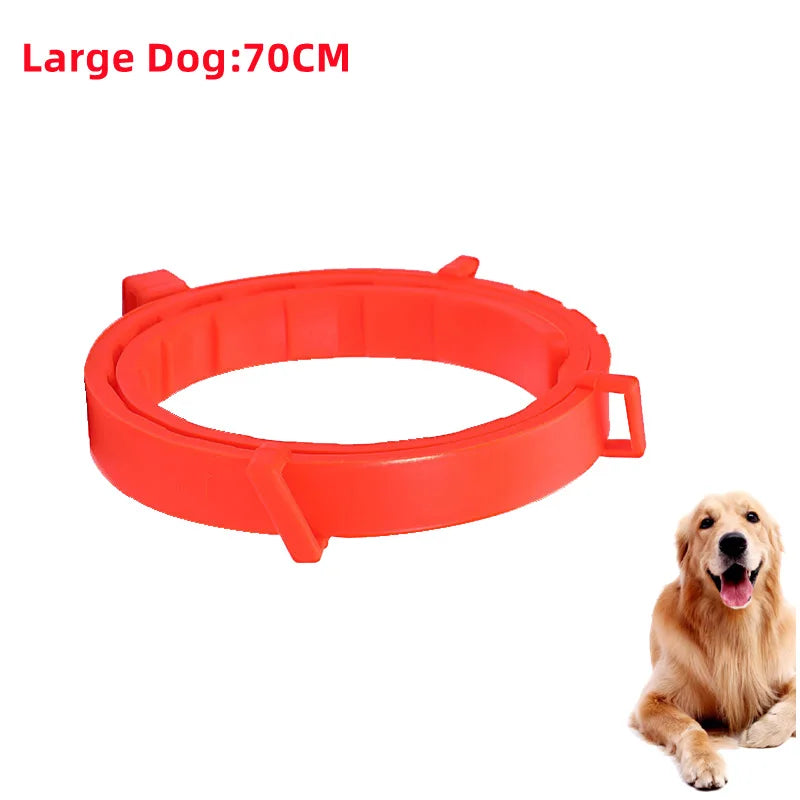 Load image into Gallery viewer, FleaGuard Retractable Pet Collar for large dogs, 70CM, in red with a comfortable design for effective flea protection.
