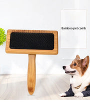 Eco-Friendly Bamboo Pet Grooming Brush for dogs and cats.