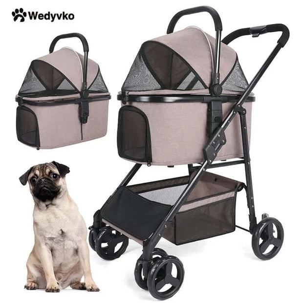 Foldable Pet Stroller & Carrier for Small/Medium Dogs & Cats