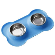 Anti-slip Mat Durable Stainless Steel Water Food Feeder Bowls For Pets