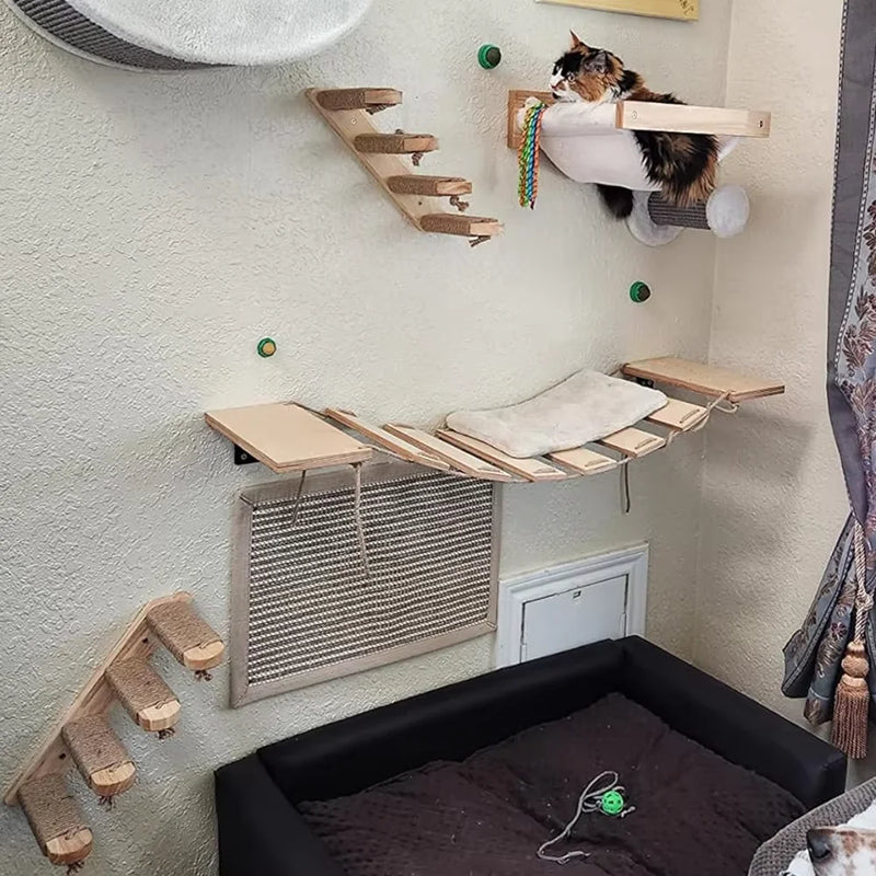 Load image into Gallery viewer, Premium Wall-Mounted Cat Climbing Shelves Set
