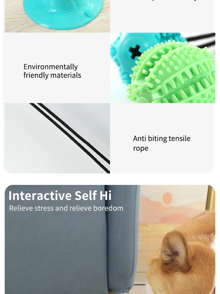 Load image into Gallery viewer, Interactive Suction Cup Dog Toy with Sound and Treat Dispensing - Durable Rubber Ball for Training and Tug-of-War Fun
