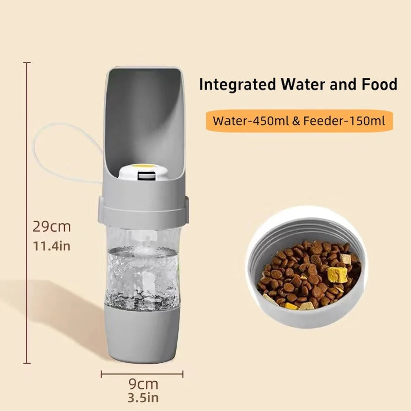 Load image into Gallery viewer, Portable Dog Cat Water Bottle with Storage Food and Water Container for Puppy Pets Dogs Feeder Bowl Outdoor Travel Pet Supplies
