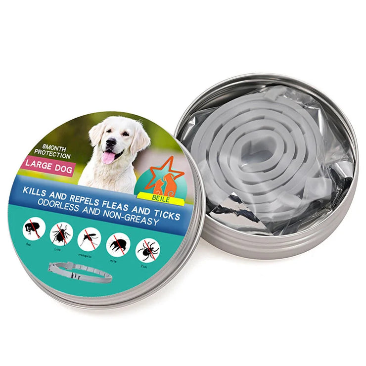 FleaGuard Retractable Pet Collar for flea prevention and comfort.