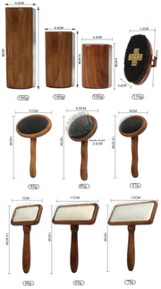 Customizable Luxury Pet Dematting Comb with premium wood design, ideal for detangling pet fur.