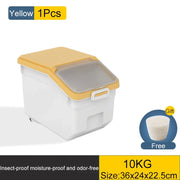 FlexiStore insect-proof foldable pet food storage container, yellow, 10KG size with free scoop.