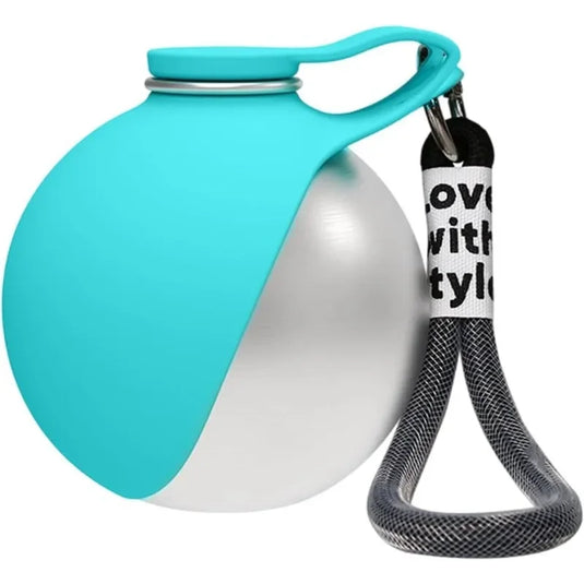 2-in-1 Portable Dog Water Bottle for Small Dogs - Leak-Proof & Compact Dog Travel Water Bottle -Stainless Steel Bottle & Silicon