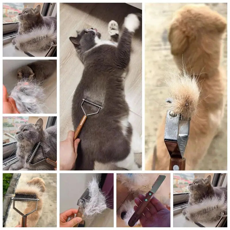 Load image into Gallery viewer, Sustainable Wood &amp; Stainless Steel Pet Grooming Set
