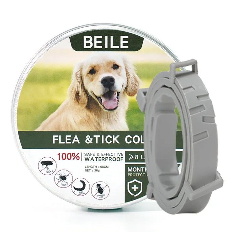 Retractable FleaGuard pet collar with durable design for effective flea prevention.