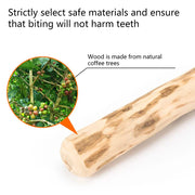 Natural Dog Chew Stick made from sustainable coffee wood, safe for dental health.