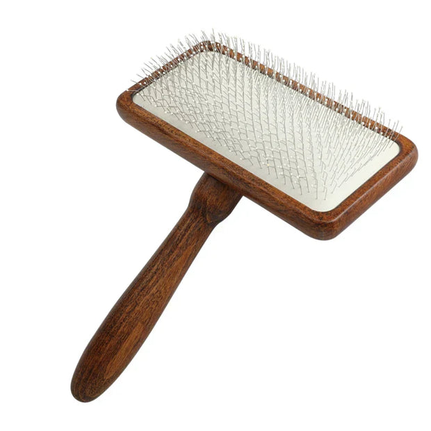 Luxury Pet Dematting Comb with wooden handle designed for cats and dogs.