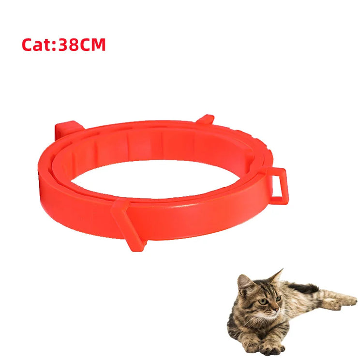 FleaGuard Retractable Pet Collar for cats, 38CM size, effective flea protection.