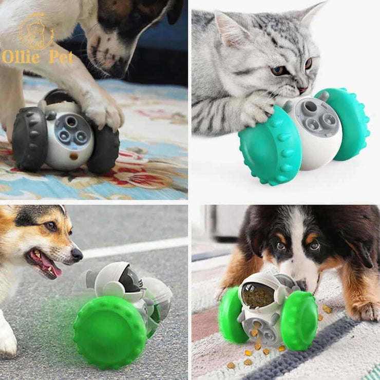 Dog Treat Toy Interactive Tumbler Robot Slow Food Feeder Puppy Cat Snack Treat Dispenser Dog Supplies