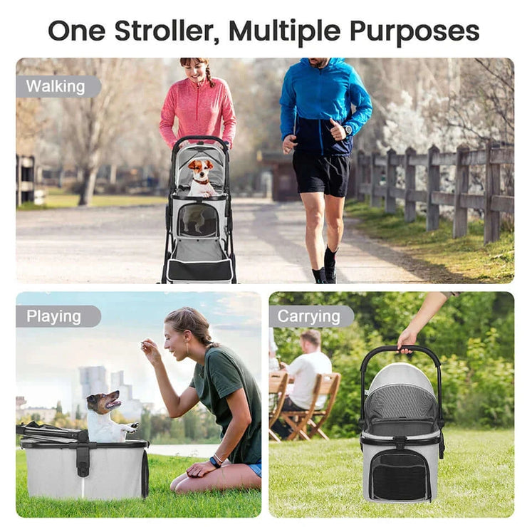 Foldable Pet Stroller & Carrier for Small/Medium Dogs & Cats