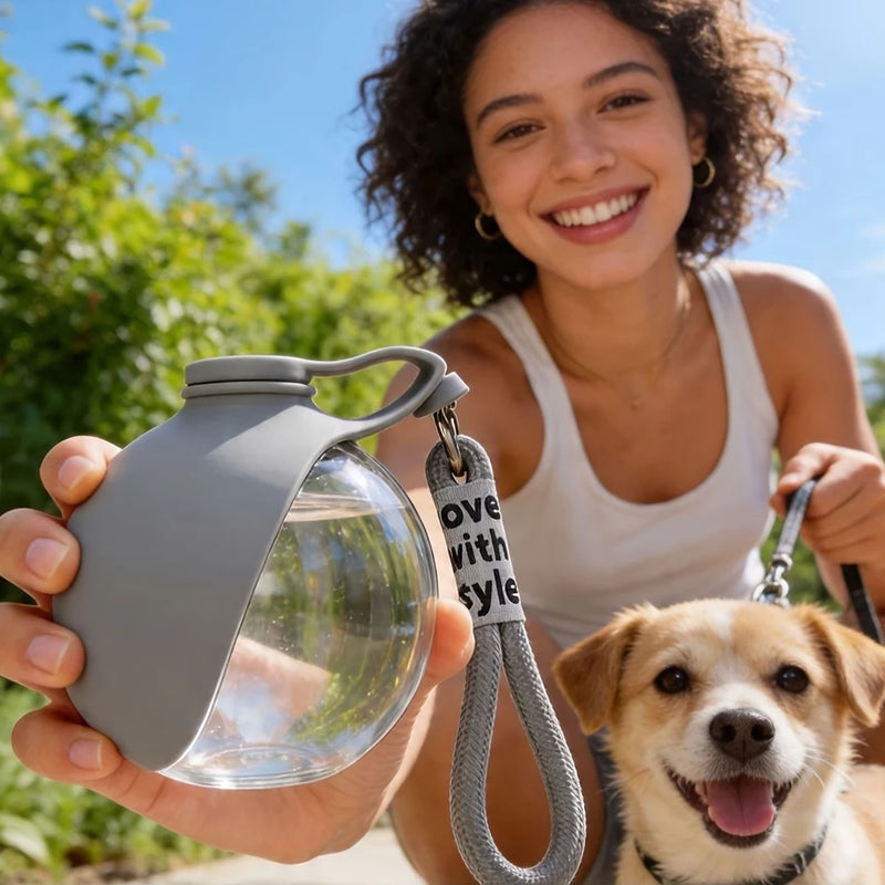Load image into Gallery viewer, 2in1 Portable Dog Water Bottle Built In Collapsible Bowl Outdoor Walking Hiking Travel Water Feeder Compact Hydration Cup
