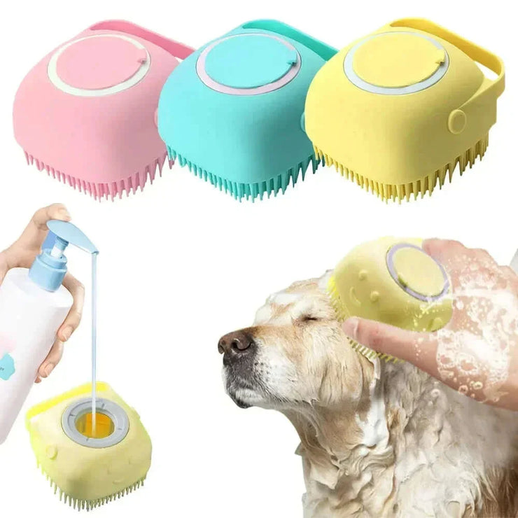 Soft safety bath massage gloves for puppies, big dogs, and cats; gentle grooming and stress-free bathing.