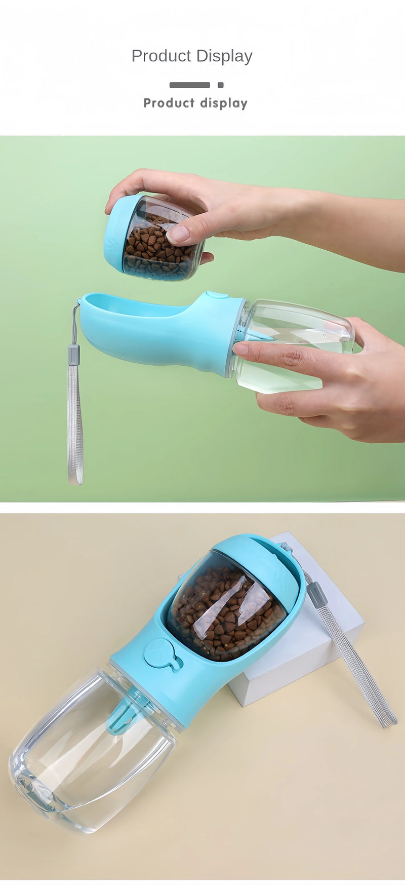 Load image into Gallery viewer, Portable Dog Cat Water Bottle with Storage Food and Water Container for Puppy Pets Dogs Feeder Bowl Outdoor Travel Pet Supplies
