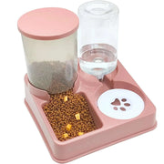 2-in-1 automatic cat feeder and water dispenser with tilted design for easy pet access.