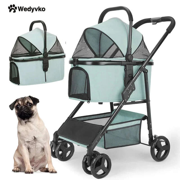 Foldable Pet Stroller & Carrier for Small/Medium Dogs & Cats