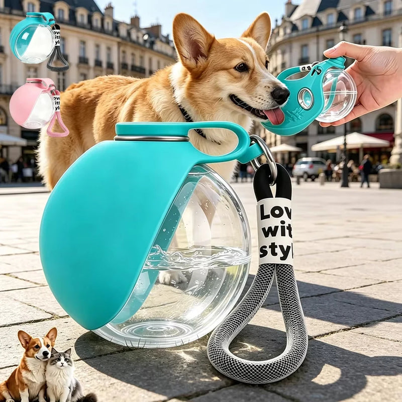 Load image into Gallery viewer, 2in1 Portable Dog Water Bottle Built In Collapsible Bowl Outdoor Walking Hiking Travel Water Feeder Compact Hydration Cup
