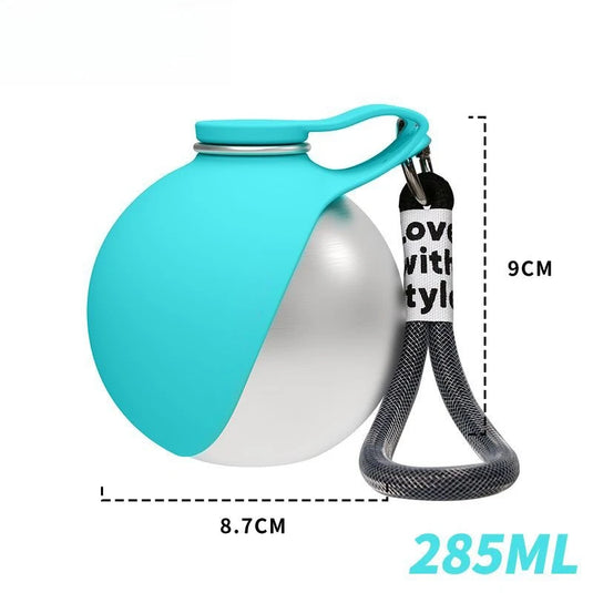 2-in-1 Portable Dog Water Bottle for Small Dogs - Leak-Proof & Compact Dog Travel Water Bottle -Stainless Steel Bottle & Silicon