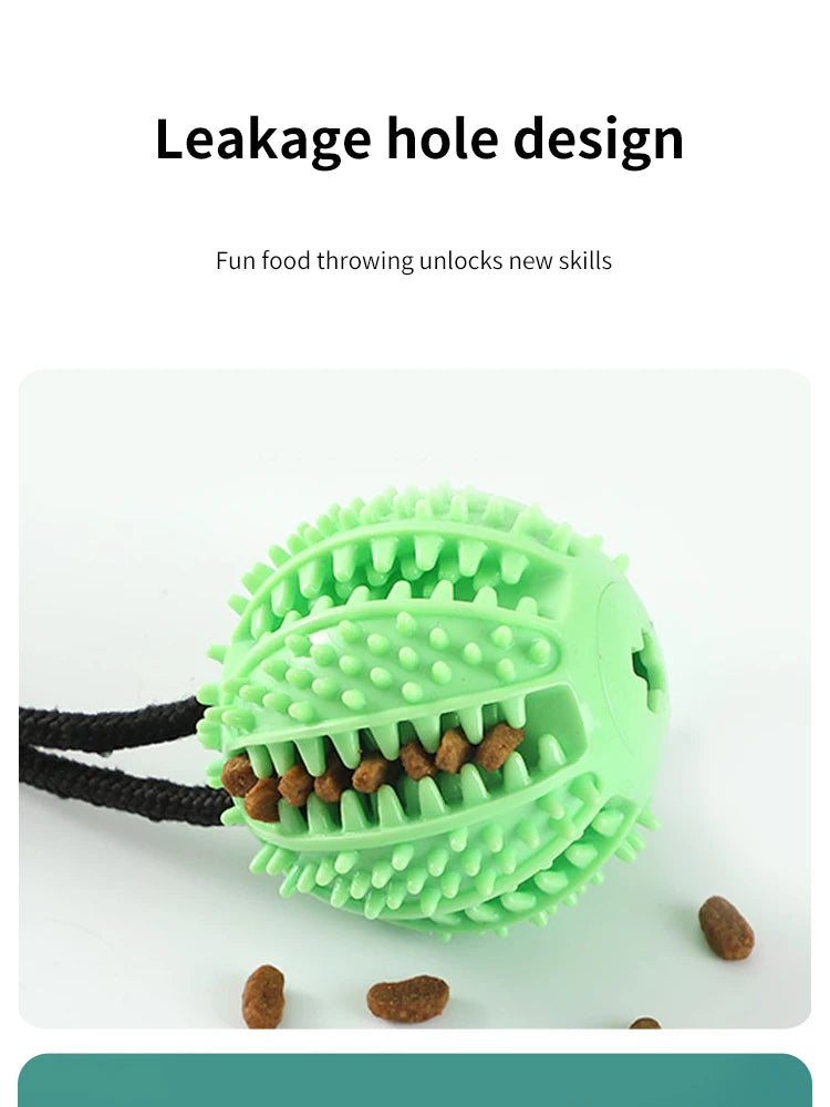Load image into Gallery viewer, Interactive Suction Cup Dog Toy with Sound and Treat Dispensing - Durable Rubber Ball for Training and Tug-of-War Fun
