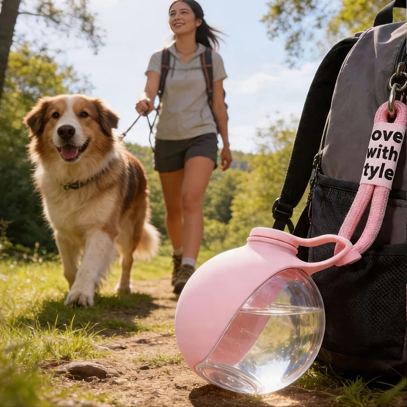 Load image into Gallery viewer, 2in1 Portable Dog Water Bottle Built In Collapsible Bowl Outdoor Walking Hiking Travel Water Feeder Compact Hydration Cup
