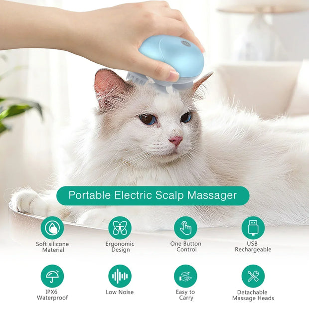 Electric pet massager for cats, promoting relaxation and wellness.