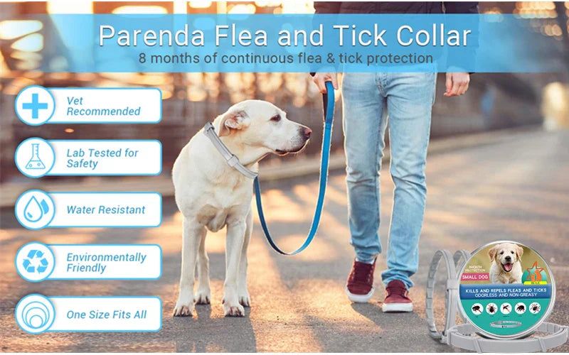 Load image into Gallery viewer, FleaGuard Retractable Pet Collar for effective flea prevention and adjustable fit.
