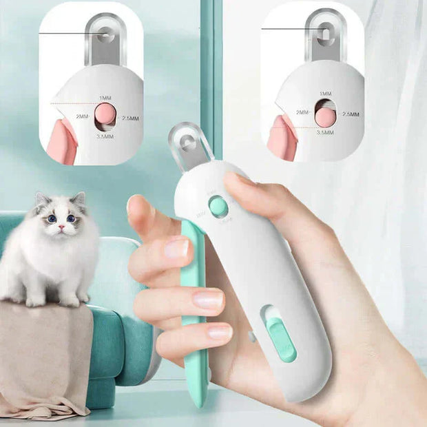 Adjustable Hole Cat Dog Nail Clipper Cutter with safety guard and ergonomic handle for pet grooming.