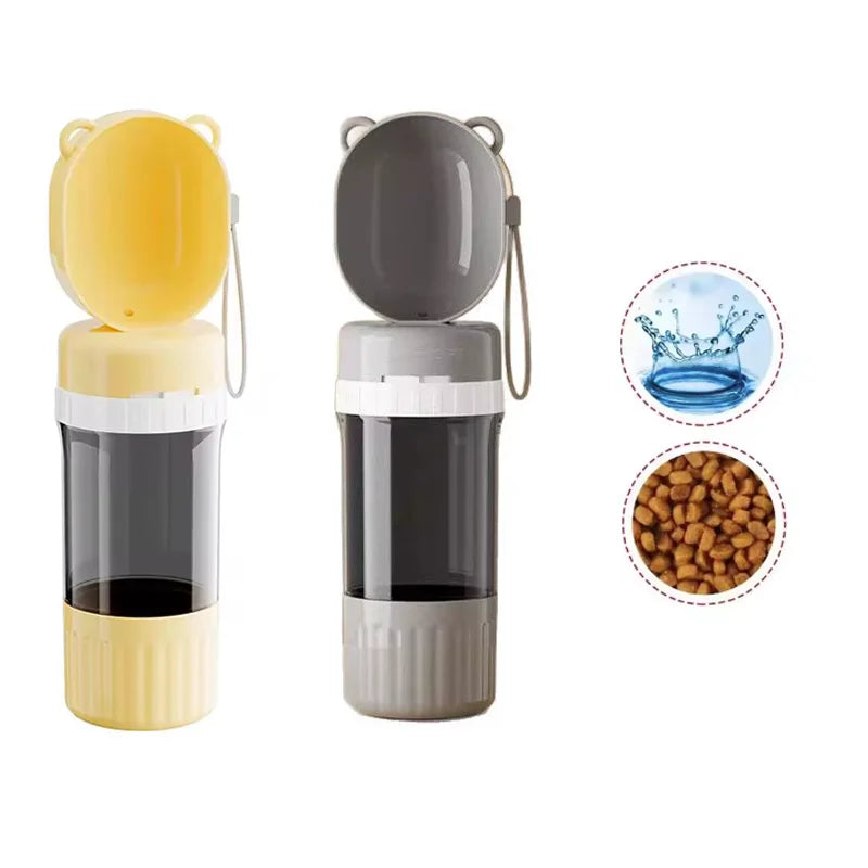 Load image into Gallery viewer, Portable 2 - in - 1 Dog Water Bottle with Food and Water Container Pet Feeder Bowl for Outdoor Travel Dog Drinking Bowls

