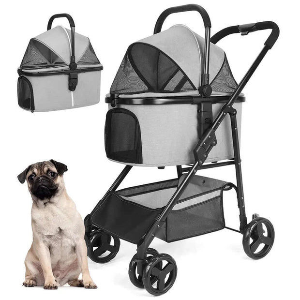 Foldable Pet Stroller & Carrier for Small/Medium Dogs & Cats