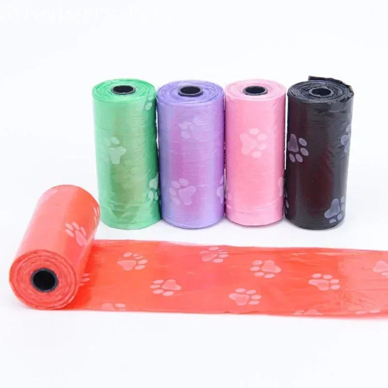 Load image into Gallery viewer, Eco-friendly degradable dog poop bags in assorted colors, 5 rolls, 100pcs for cats and dogs.
