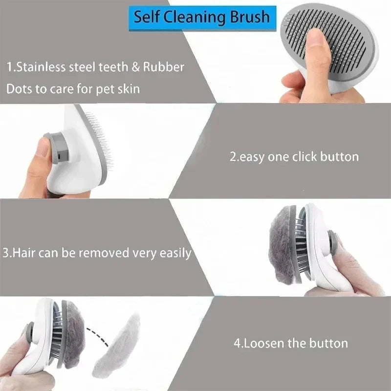 Load image into Gallery viewer, Pet Dog Brush Cat Comb Self Cleaning Pet Hair Remover Brush For Dogs Cats Grooming Tools Pets Dematting Comb Dogs Accessories
